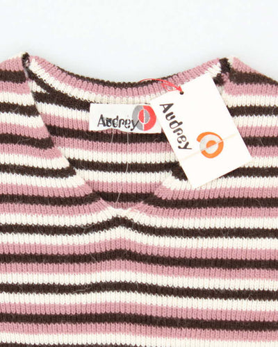 Deadstock Vintage 70s Audrey Long Sleeve Knit Dress - XS