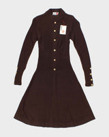 Deadstock Vintage 70s Audrey Long Sleeve Knit Dress - XS