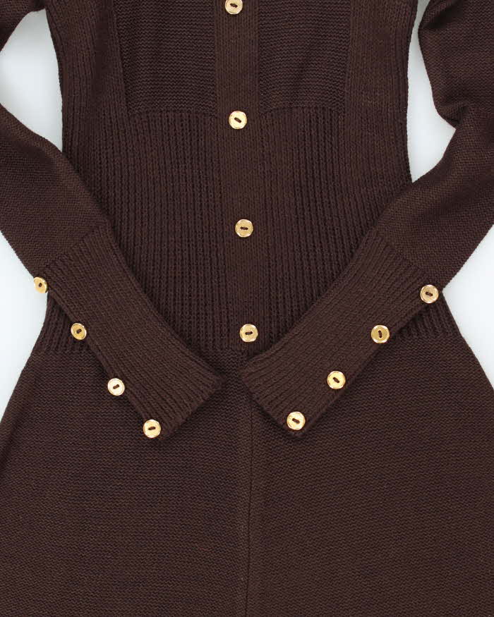 Deadstock Vintage 70s Audrey Long Sleeve Knit Dress - XS