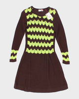 Deadstock Vintage 70s Audrey Long Sleeve Knit Dress - S