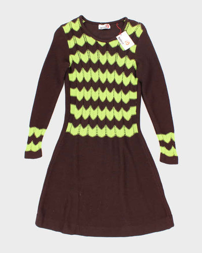 Deadstock Vintage 70s Audrey Long Sleeve Knit Dress - S
