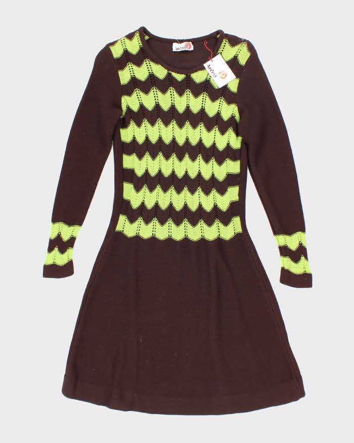 Deadstock Vintage 70s Audrey Long Sleeve Knit Dress - S