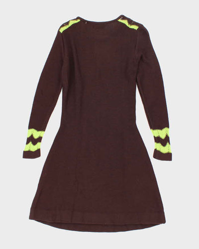 Deadstock Vintage 70s Audrey Long Sleeve Knit Dress - S