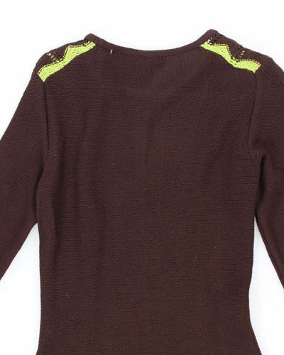 Deadstock Vintage 70s Audrey Long Sleeve Knit Dress - S