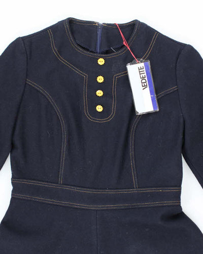 Deadstock Vintage 70s Vedette Long Sleeve Dress - S