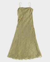 Vintage 90s City Crinkle Iridescent Dress - M