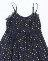 Vintage Y2k 00s Internal Connection Silk Polka Dot Dress - S