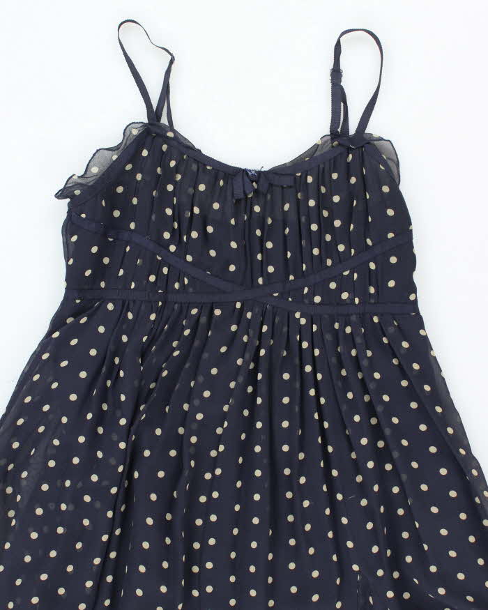 Vintage Y2k 00s Internal Connection Silk Polka Dot Dress - S