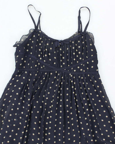 Vintage Y2k 00s Internal Connection Silk Polka Dot Dress - S