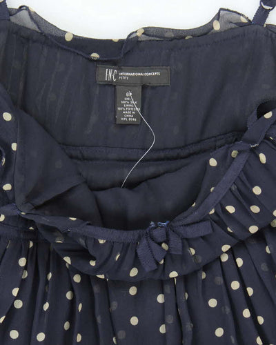 Vintage Y2k 00s Internal Connection Silk Polka Dot Dress - S
