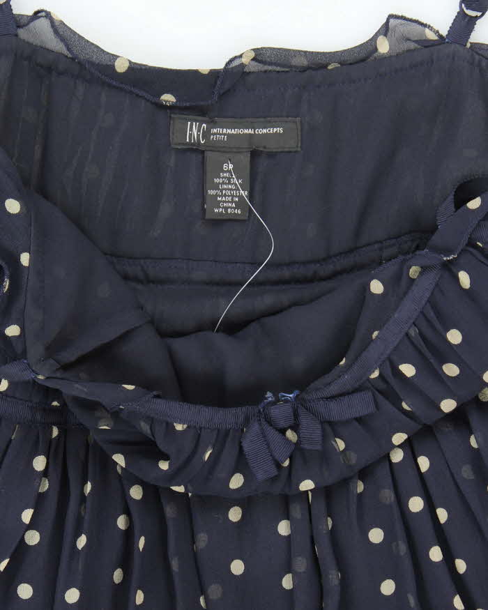 Vintage Y2k 00s Internal Connection Silk Polka Dot Dress - S