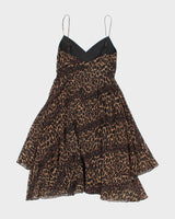 Vintage Y2k 00s Betsey Johnson Leopard Print Dress - M