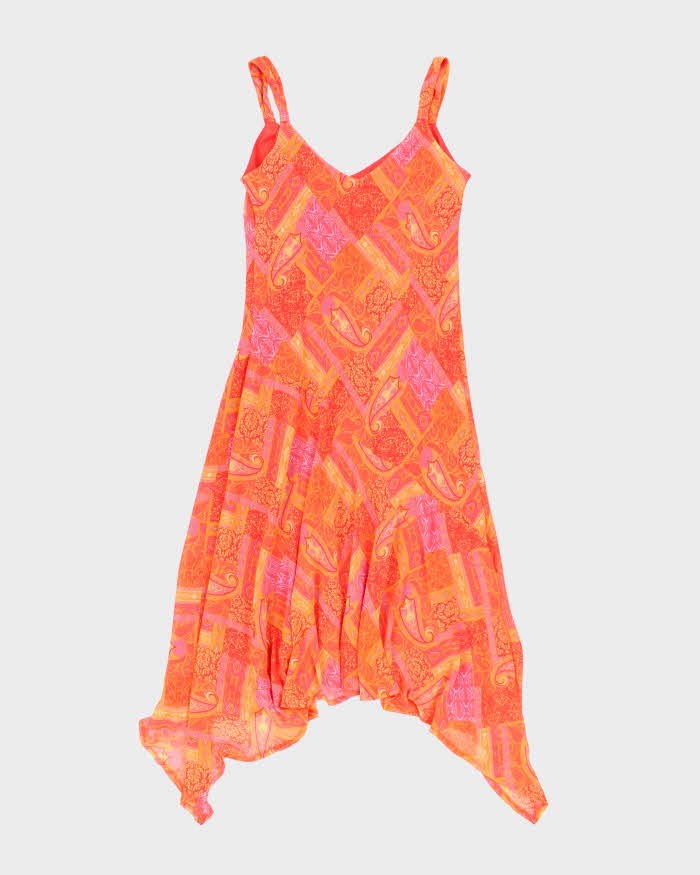 Vintage 90s Flowy Handkerchief Hem Dress - M