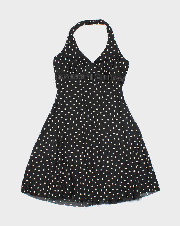 Vintage Y2k 00s B. Smart Polka Dot Halter Neck Dress - S