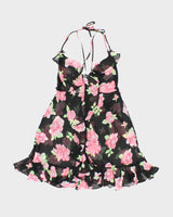 Vintage Y2k 00s La Vie En Rose Mesh Floral Slip Dress - M