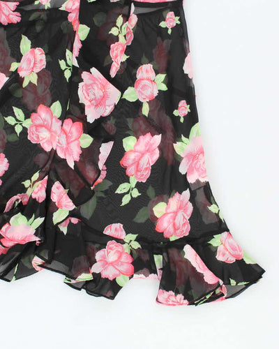 Vintage Y2k 00s La Vie En Rose Mesh Floral Slip Dress - M
