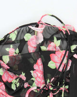 Vintage Y2k 00s La Vie En Rose Mesh Floral Slip Dress - M