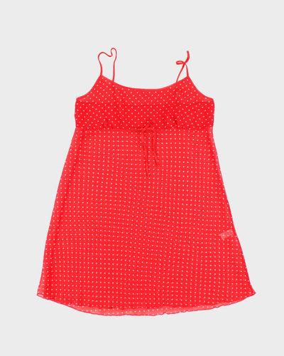 Vintage Y2k 00s Aimer Polka Dot Mesh Slip Dress - S