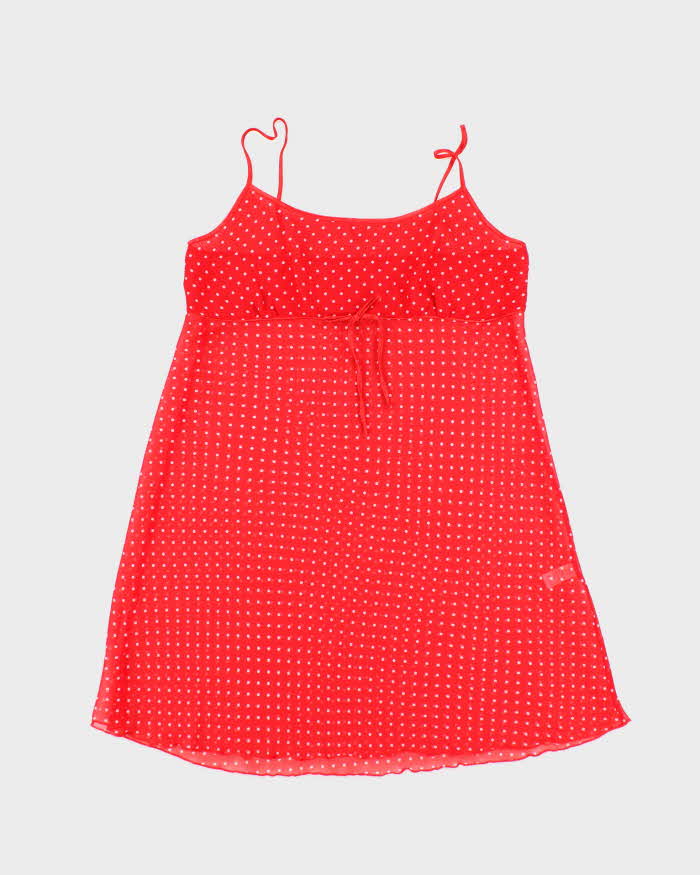 Vintage Y2k 00s Aimer Polka Dot Mesh Slip Dress - S