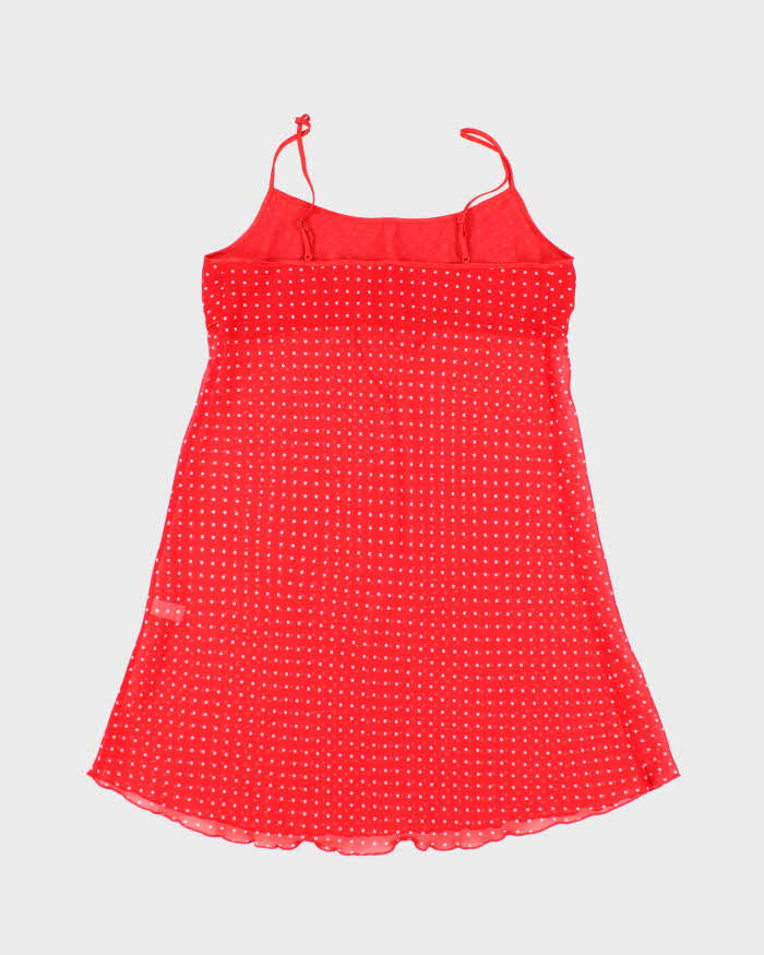 Vintage Y2k 00s Aimer Polka Dot Mesh Slip Dress - S