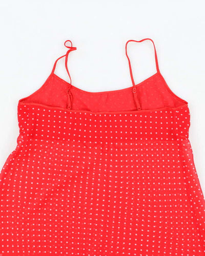 Vintage Y2k 00s Aimer Polka Dot Mesh Slip Dress - S