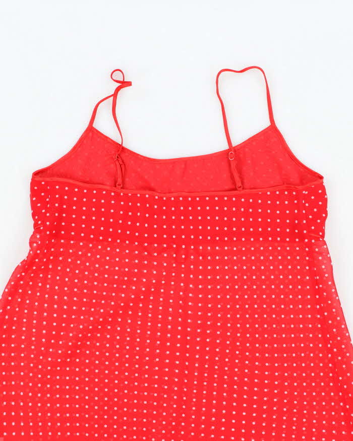 Vintage Y2k 00s Aimer Polka Dot Mesh Slip Dress - S
