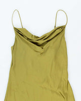 Vintage Nili Lotan Silk Cowl Neck Backless Slip Dress - M