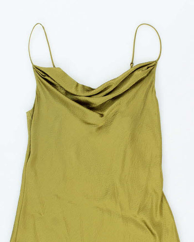 Vintage Nili Lotan Silk Cowl Neck Backless Slip Dress - M