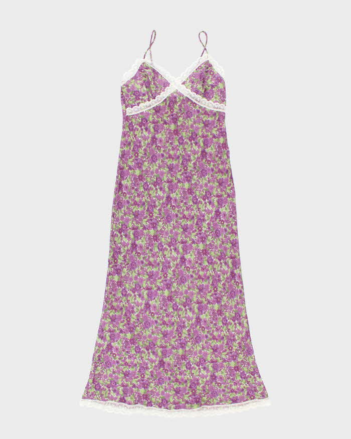 Vintage 90s Rampage Floral Sheer Slip Dress - S