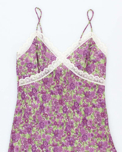 Vintage 90s Rampage Floral Sheer Slip Dress - S