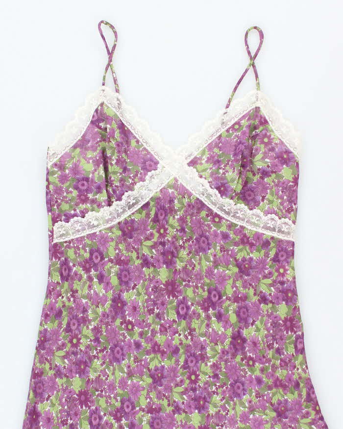 Vintage 90s Rampage Floral Sheer Slip Dress - S