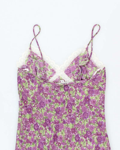 Vintage 90s Rampage Floral Sheer Slip Dress - S