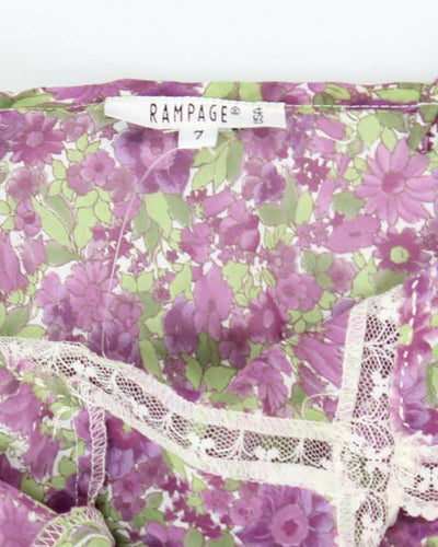 Vintage 90s Rampage Floral Sheer Slip Dress - S