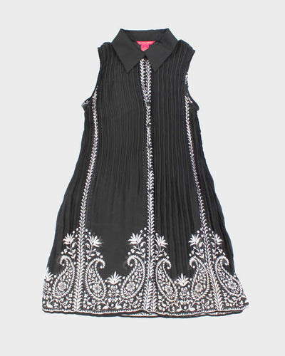 Vintage 00s Sunny Leigh Plisse Sheer Dress - M