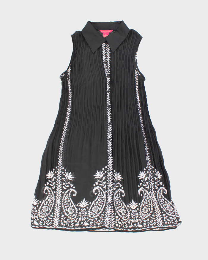 Vintage 00s Sunny Leigh Plisse Sheer Dress - M
