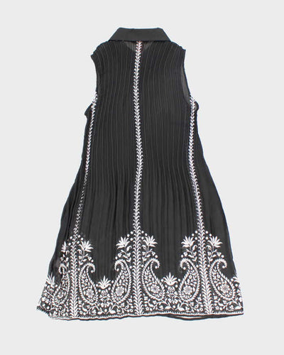 Vintage 00s Sunny Leigh Plisse Sheer Dress - M