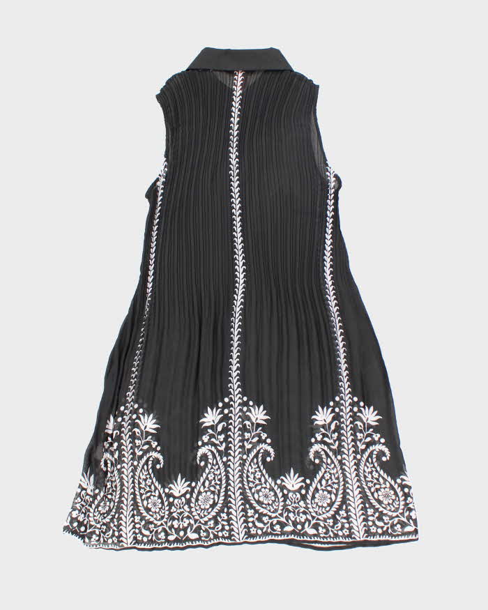 Vintage 00s Sunny Leigh Plisse Sheer Dress - M