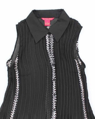 Vintage 00s Sunny Leigh Plisse Sheer Dress - M