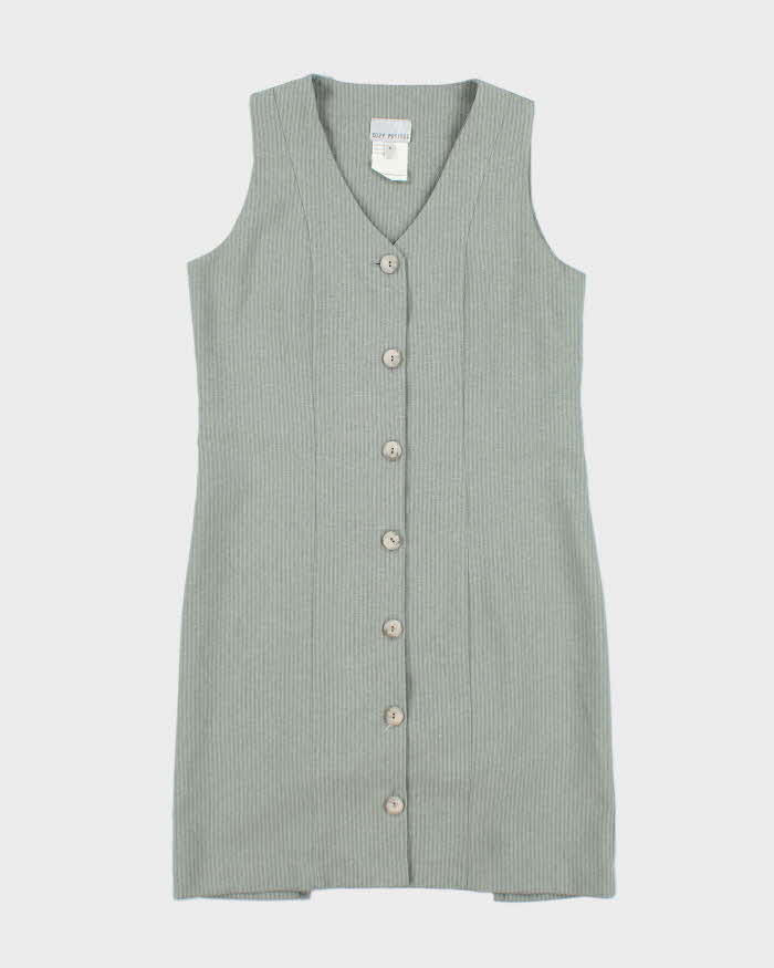 Vintage 90s Suzy Button-Up Pin Stripe Dress - S