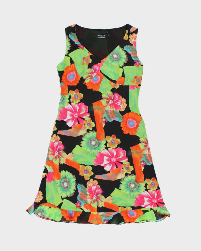 Vintage 90s Tribal Floral Dress - M