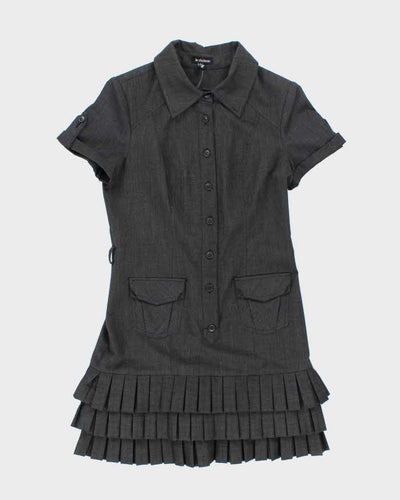 Vintage Y2k 00s Le Chateau Button-up Pleated Dress - M