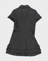Vintage Y2k 00s Le Chateau Button-up Pleated Dress - M