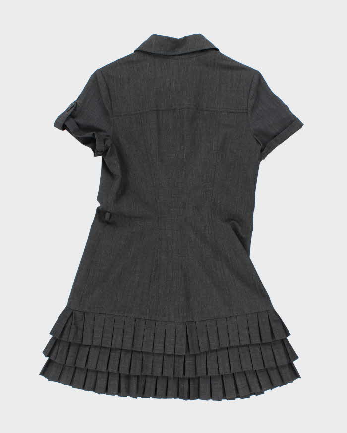 Vintage Y2k 00s Le Chateau Button-up Pleated Dress - M