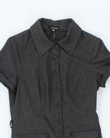 Vintage Y2k 00s Le Chateau Button-up Pleated Dress - M