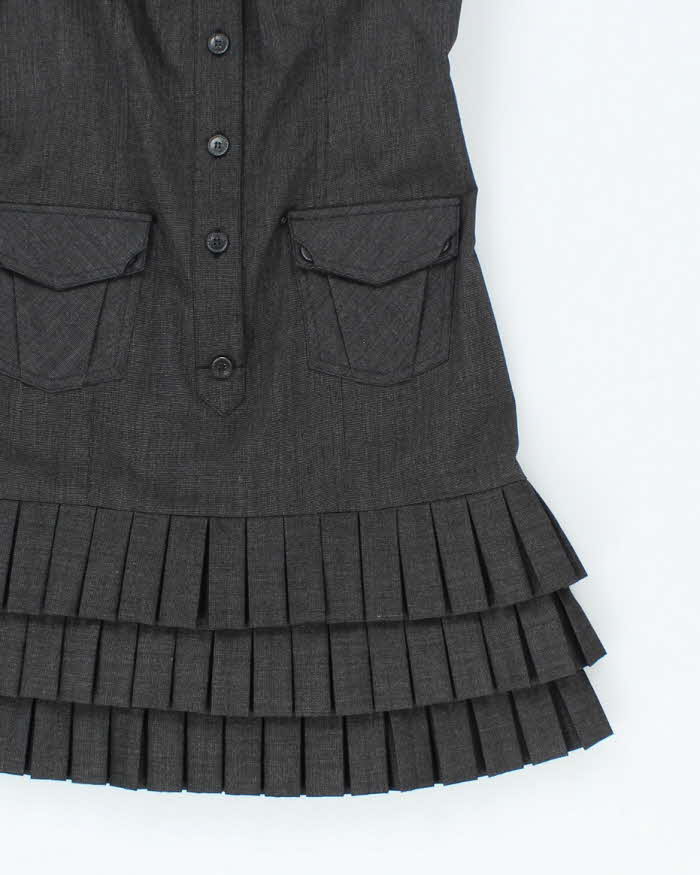 Vintage Y2k 00s Le Chateau Button-up Pleated Dress - M