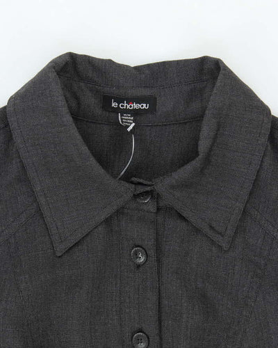 Vintage Y2k 00s Le Chateau Button-up Pleated Dress - M