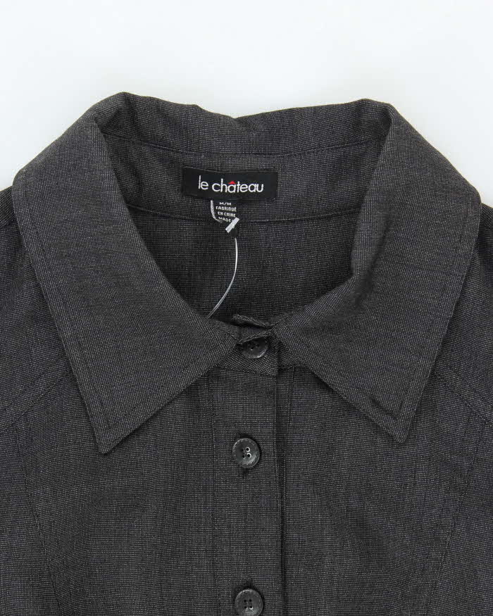 Vintage Y2k 00s Le Chateau Button-up Pleated Dress - M