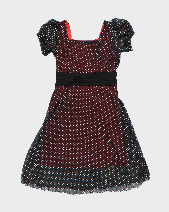 Vintage 00s Polka Dot Mesh Dress - M