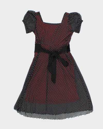 Vintage 00s Polka Dot Mesh Dress - M