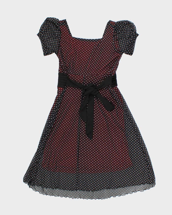 Vintage 00s Polka Dot Mesh Dress - M